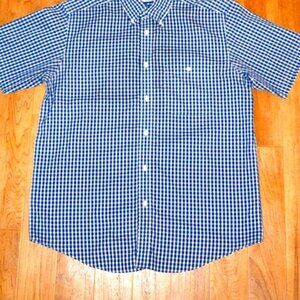 Blue/White Gingham Check Button Up Shirt
